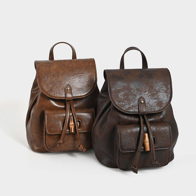 Women's Bags Designer High Quality College Style Bamboo Joint For Women's Autumn And Winter New Large Capacity Versatile Commuting Backpack