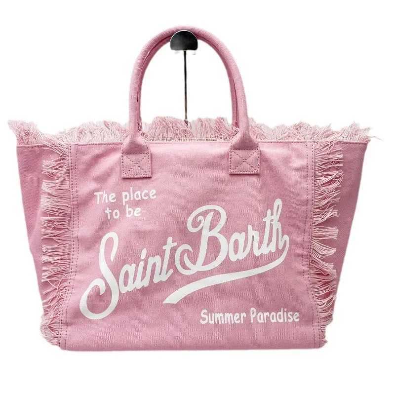 Light Luxury New Womens Large Capacity Tote Bag Fashion Comfortable Casual Travel Canvas Bag Striped Handmade Tassel Handbag W250522