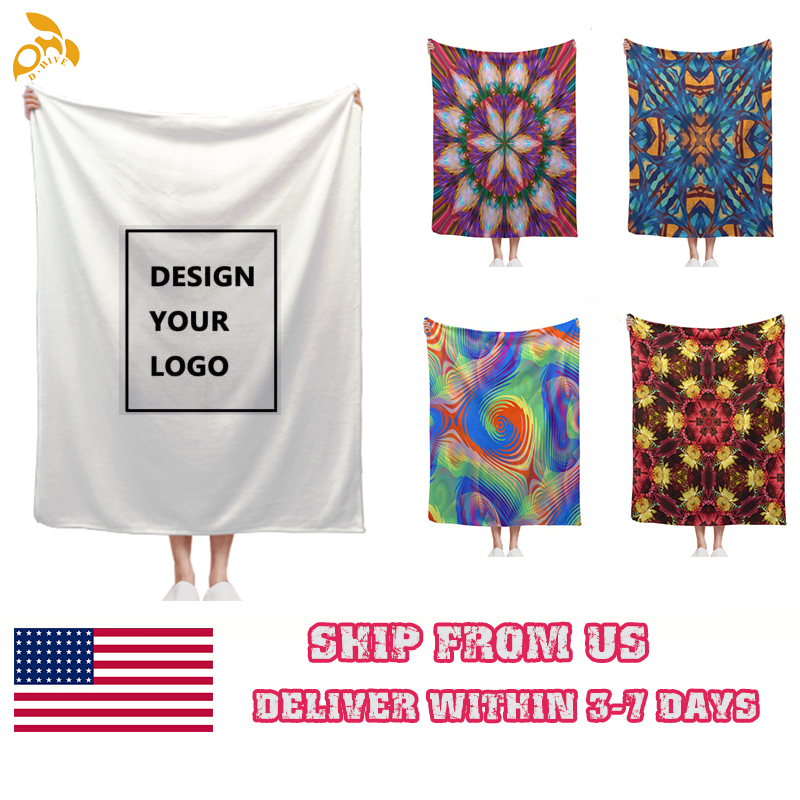Free shipping fashion blanket 280g flannel blanket 30x40 Inch warm custom pattern blanket is not easy to wear and fade Customize Blankets