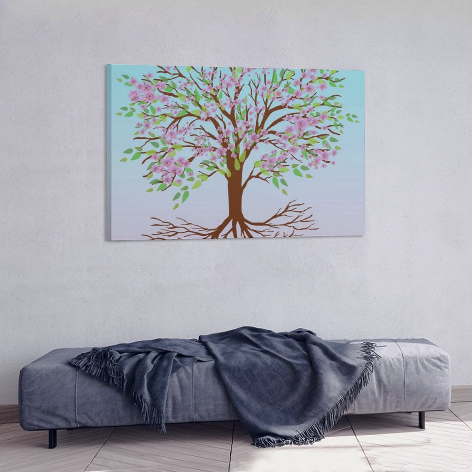 Home Decor Luxury Hanging Picture-Rectangle Plant Spring Tree of Life Frame-style Canvas Prints Wall Painting Wall Art Decor Print Picture Paintings f