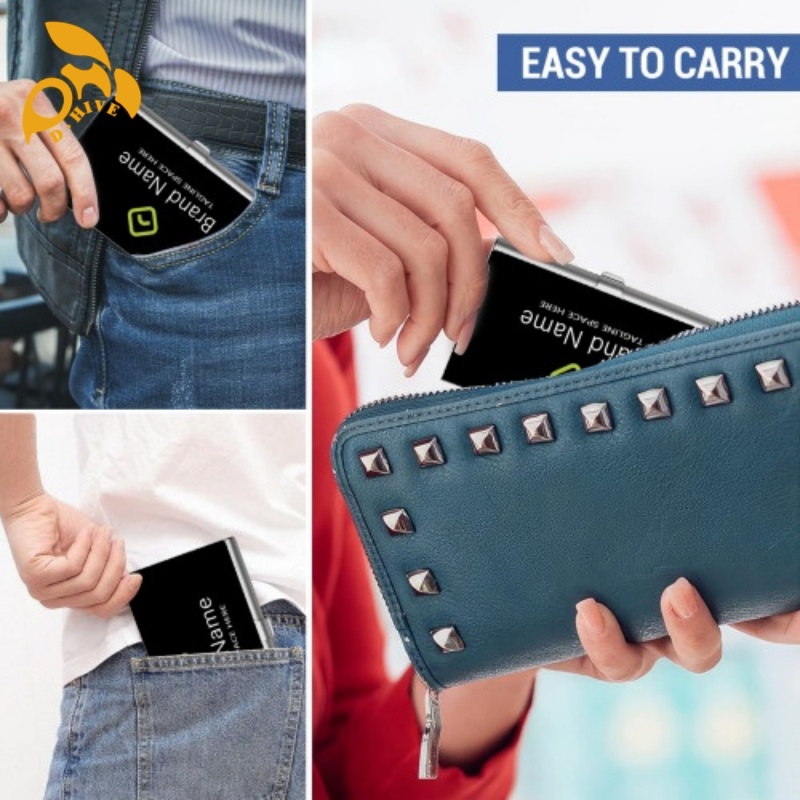 Free delivery. Designers customize lightweight and high-quality full-frame business card holders in white and black.