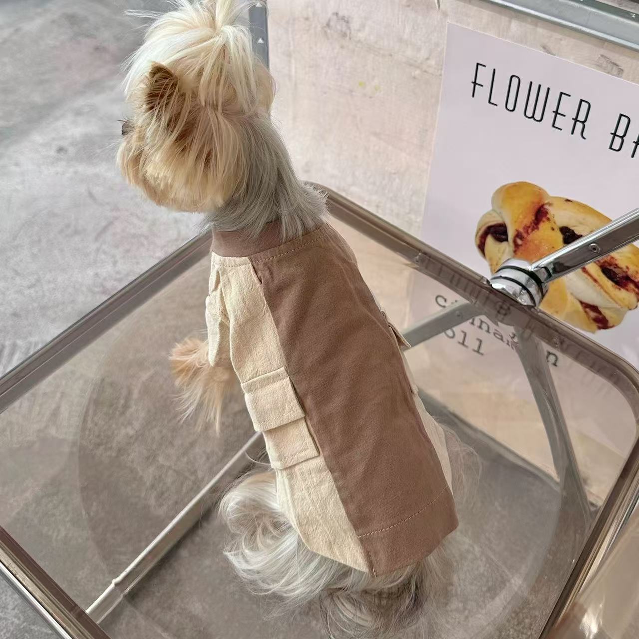 T00267 Pet clothes for cats and dogs autumn and winter warm contrast color sweater pure cotton elastic base medium thick simple clothes