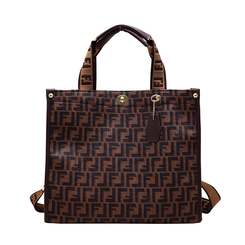 Women's bag new printing large capacity tote bag small commuting senior sense shoulder bag 2025