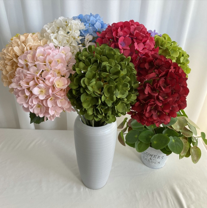 58cm Artificial Flowers Silk Hydrangea Bouque for Wedding Home Party Living Room Table Decoration Accessories