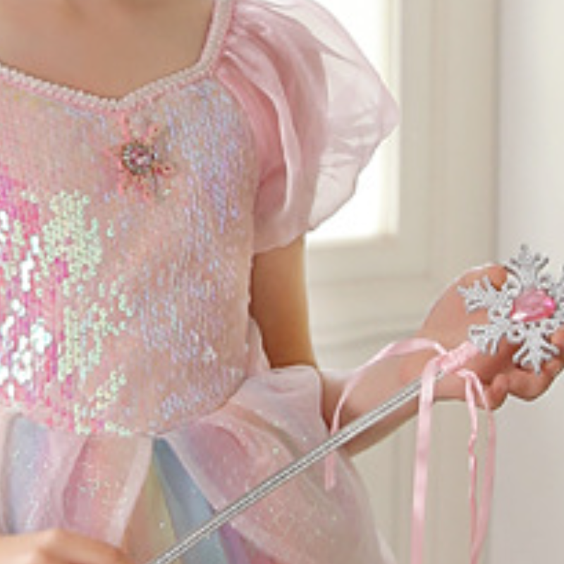 DISNEY infant designer clothes toddler designer clothes Princess Elsa Princess dress girls summer little girl rainbow dress children's day perfor