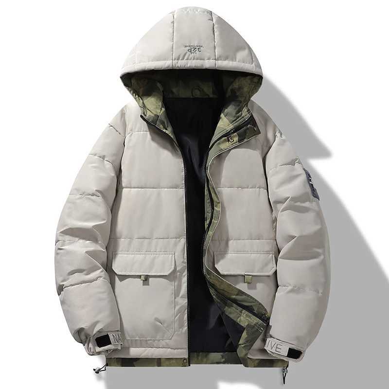 Mens New Thick Warm Parkas Jackets Winter Casual Mens Outwear Coats Solid Hooded Puffer Jacket Male Windbreak Padded Jacket Z250522