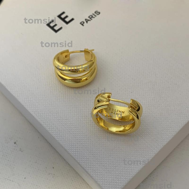 Gold Hoops Designer Earrings For Women Double Layered Personality Luxury Jewelry Cells Stud Girls Jewellery With Original Box Men Earings