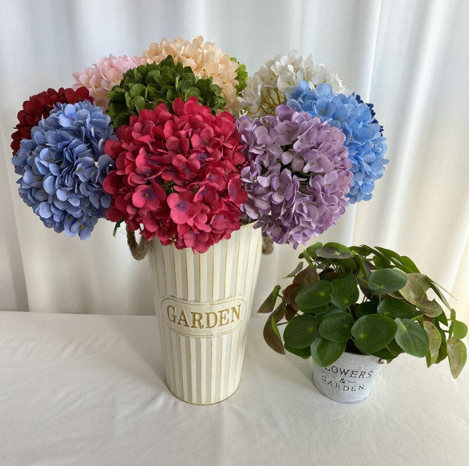 58cm Artificial Flowers Silk Hydrangea Bouque for Wedding Home Party Living Room Table Decoration Accessories