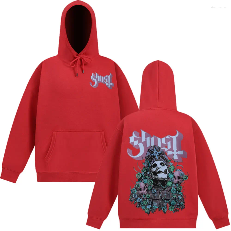 Mens Hoodies Vintage Ghost Band Clothes Winter Fashion Gothic Oversized Sweatshirts Long Sleeve Man Woman Hoodie Streetwear