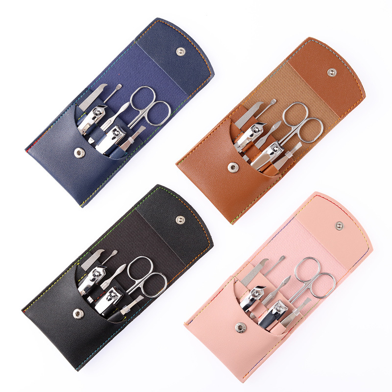 Set Of 7 Nail Clippers Scissors And Files With A Foldable Bag For Beauty Salon Manicure And Pedicure Tools