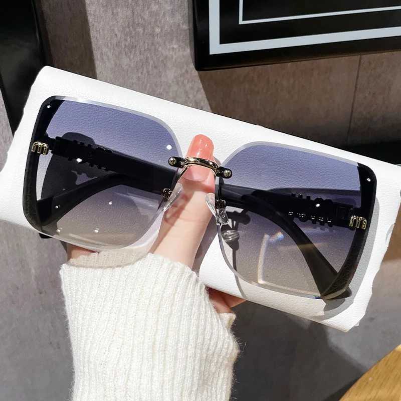 2025 new fashion trimmed sunglasses half frame high quality trend simple sunglasses for women with fine glitter(DS-1002) Y250522