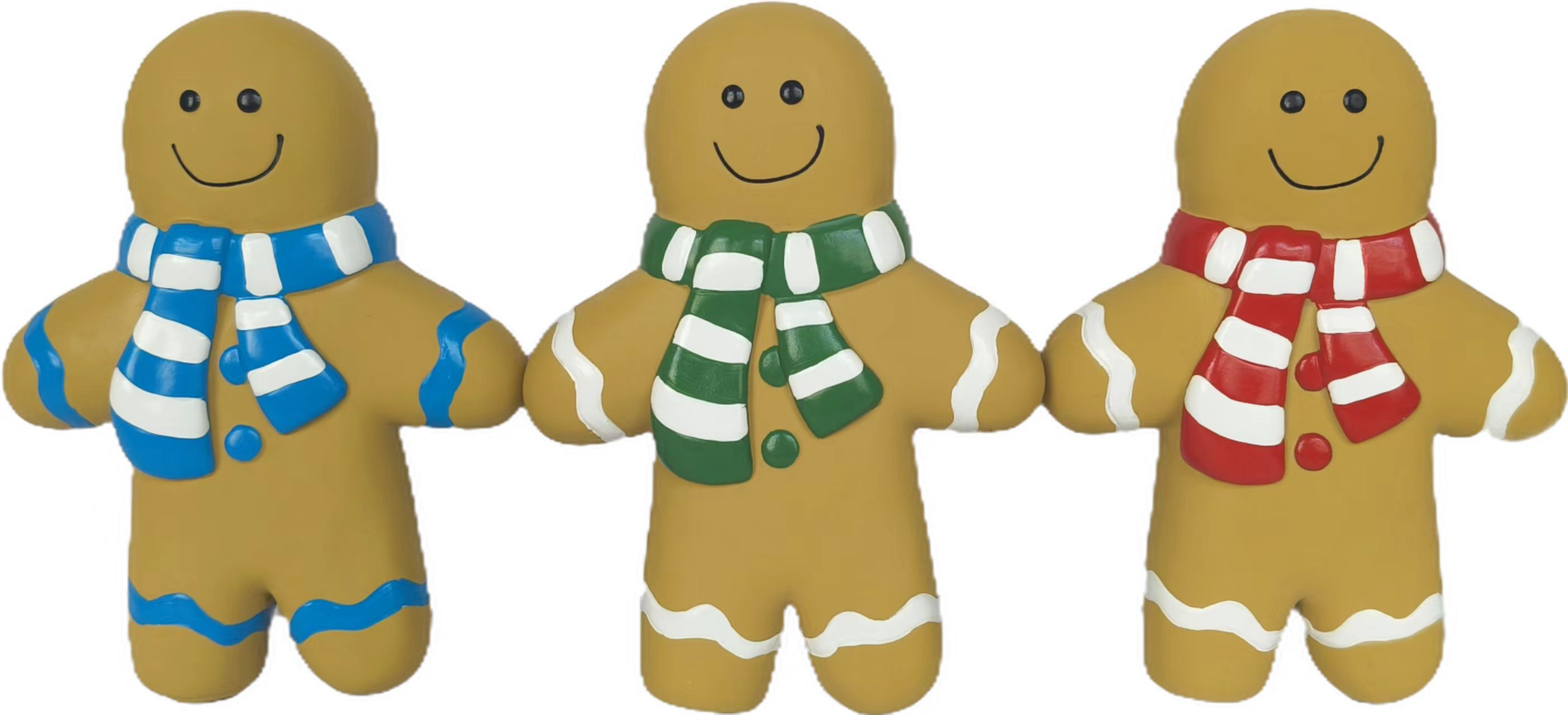 Natural Latex Dog Chew Toys - 15cm Gingerbread Man for Christmas 6pcs in One Pack