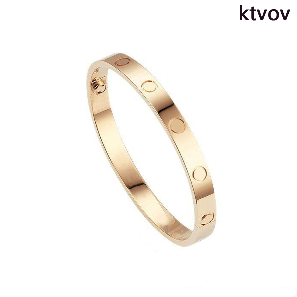 316L TiTitanium Classic Bangles Bracelets For Love Wristband Bangle Rose Gold Couple Bracelet For Valentine's Day with box 15-22cm