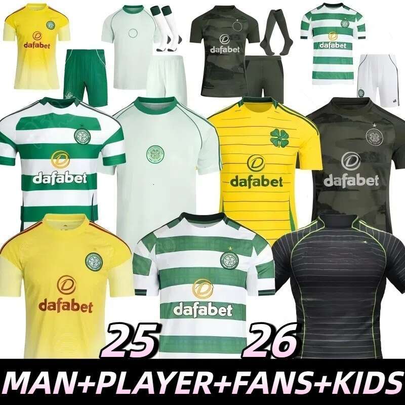 24 25 26 men kids sets kit IDAH KYOGO MCGREGOR SCHMEICHEL irish celticfootball jerseys Home Away Irish Retro 3XL 4XL Celts 2025 EDOUARD Celticfc Jerseys