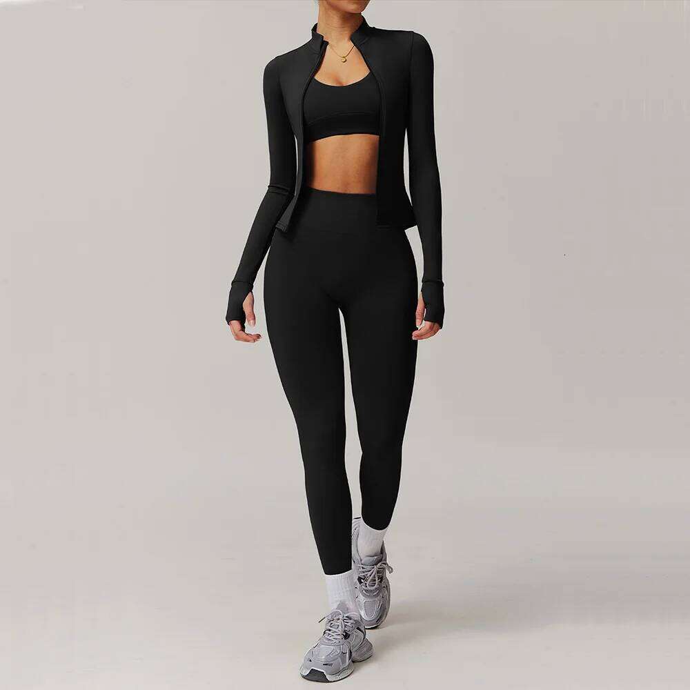 Suit 2PCS Quick-Drying Gym Set Women Tracksuit Running Bra Workout Long Sleeve Sports Shirt Yoga Clothing