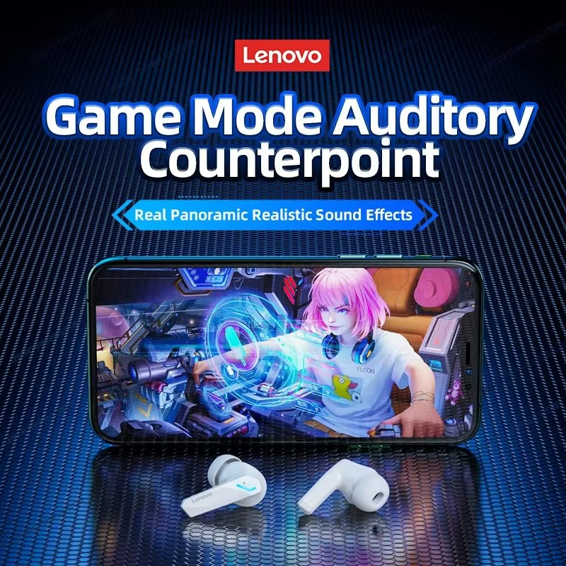 Lenovo GM2 Pro Earphones Bluetooth 5.3 Wireless Earbuds Low Latency Headphones HD Call Dual Mode Gaming Headset With Mic