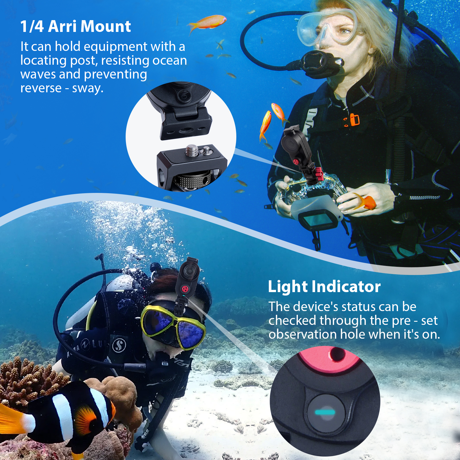 Aluminum Waterproof Case forGo3 Go3s 80M Deep Waterproof Camera Housing with Dual Interface for Insta360 Go3 Go3s, 63091