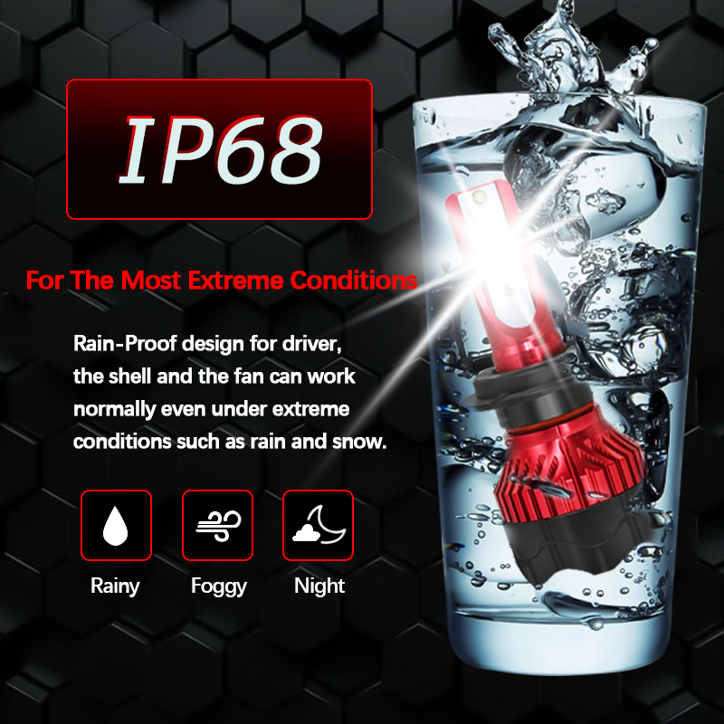 K5 LED Bulb IP68 Waterproof Car Headlights H4 H7 H11 H8 9006 HB4 9005 HB3 Auto Car Lights 55W 12000LM Automobile Lamp 6000K