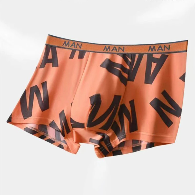 4pcs Boxer Shorts Mens Ice Silk Underwear Male Underpants Breathable Sexy Thin Panties U Convex Lingerie Wholesale Lots L-6XL 250519CJ