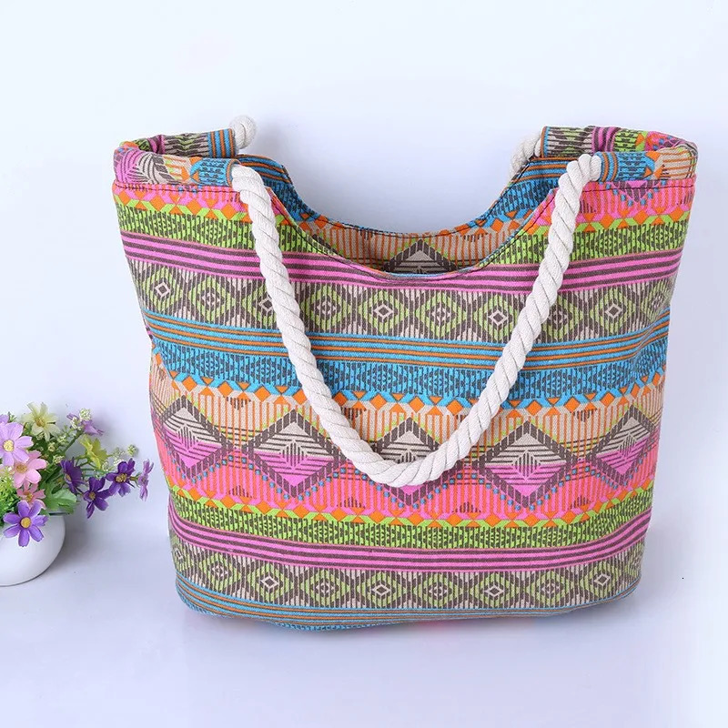 Casual Summer Beach Women Bag High Quality Canvas Handbags Fashion Shoulder Lunch 250522