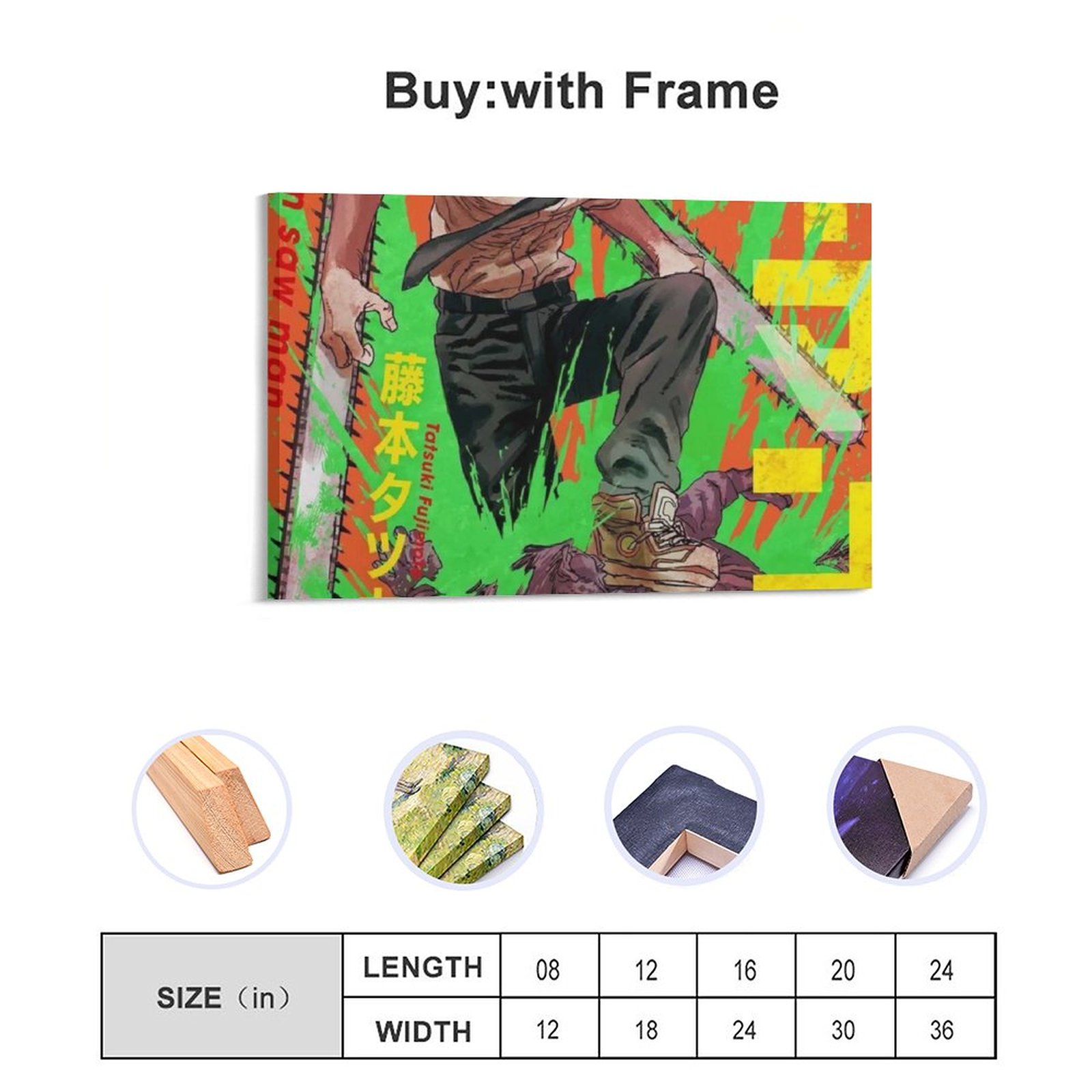 Hanging Picture-Rectangle Chainsaw Man 01 Manga Frame-style Canvas Prints Wall Painting Wall Art Decor Print Picture Pain