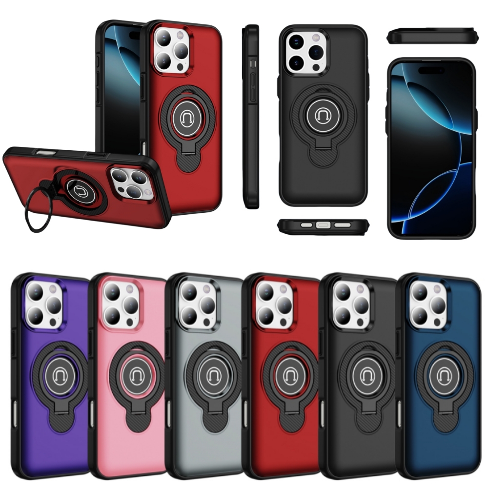 Car Magnetic Shockproof Back Cover for iPhone 16 16E 15 14 13 12 11 Pro Max XS MAX X XR 11 12PRO 14PLUS 15PRO 16 2 in 1 Drop-Proof Bracket Mobile Phone Cases