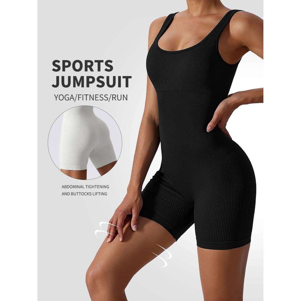 High Elastic Integrated Tight Fitting Aerial Beauty Back Yoga Suit Seamless Jumpsuit for Women