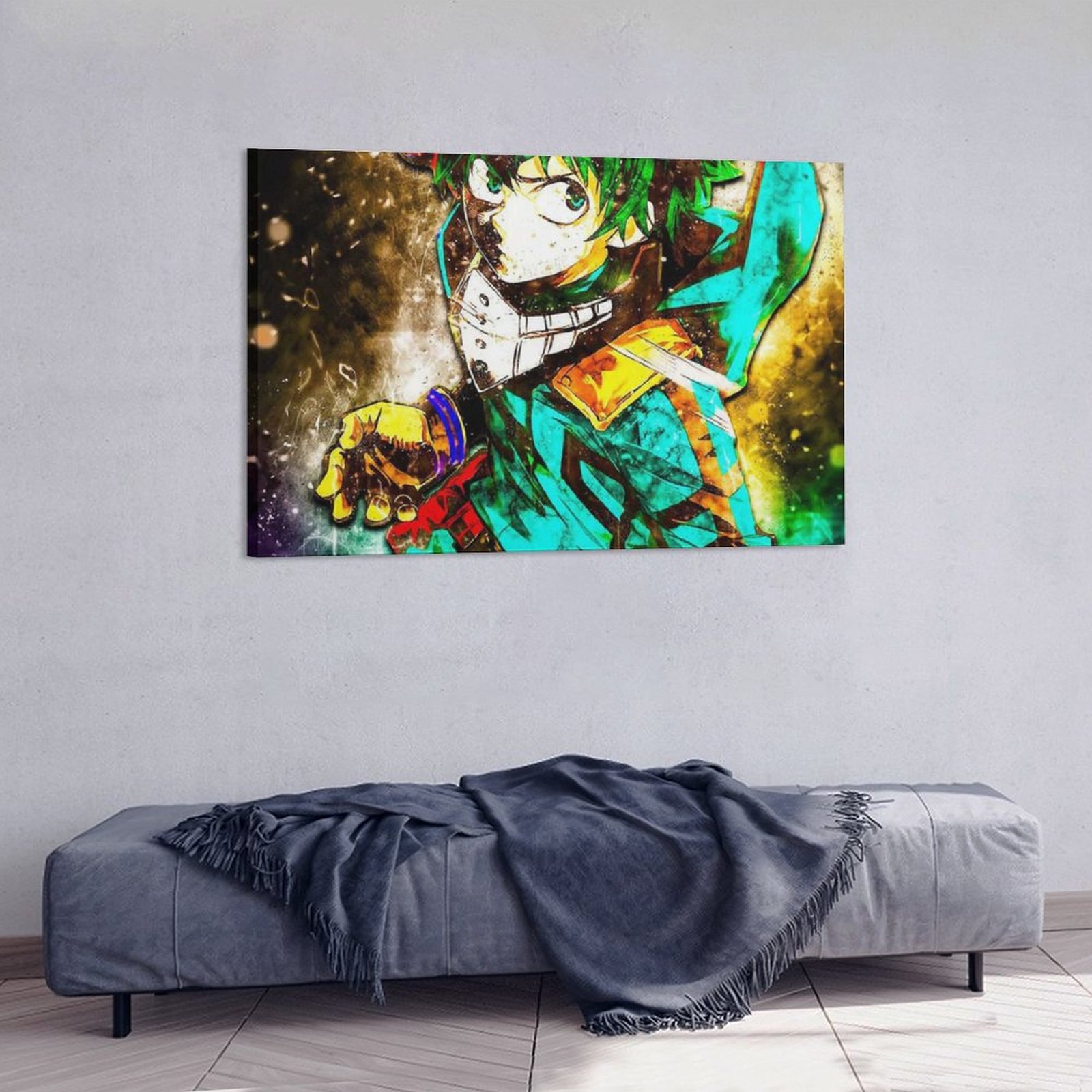 Wall Art Hanging Picture-Rectangle Anime Hero Academia Frame-style Canvas Prints Wall Painting Decor Print Picture Paintings for Living Room Gift ForB