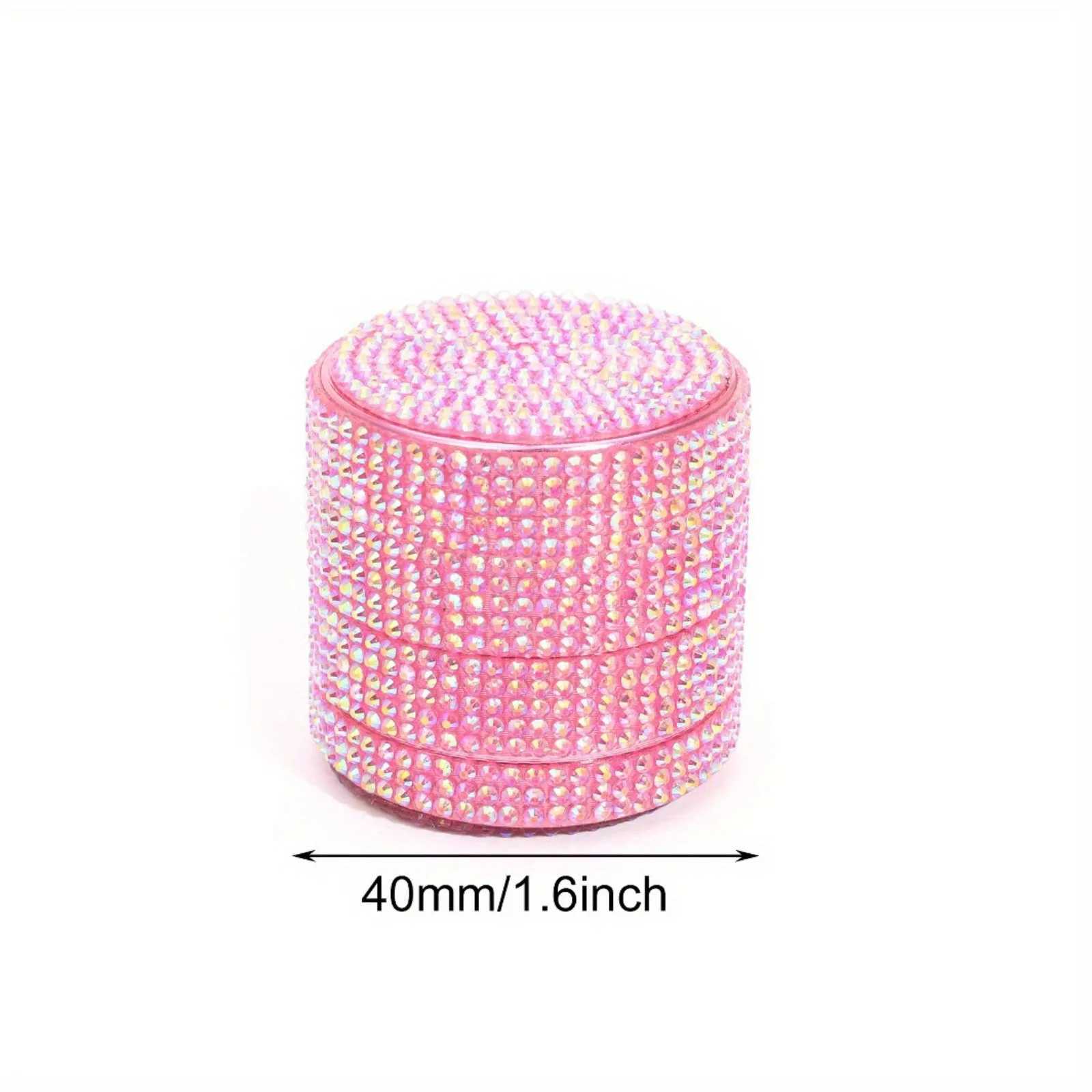 Pink Rhinestone Herb Grinder 4-Layer Bling Crystal Grinder-40mm Y250521