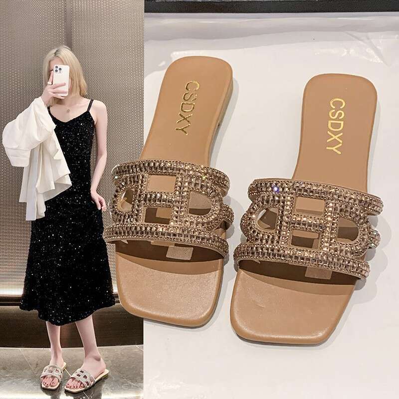 Flat Sandals For Women In Summer Designer Sandals For Outdoor Wear 2025 New Indoor Flat Sandals Cross Beach Straight Sandals For Women