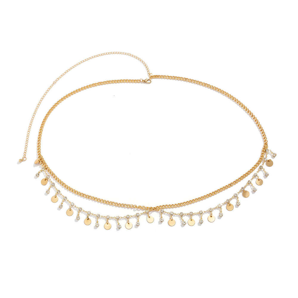 Jewelry - Bikini Rhinestone Chain Waist Accessory, Multi-Layer Body Chain with Butterfly Metal Tassel Waist Chain for Women