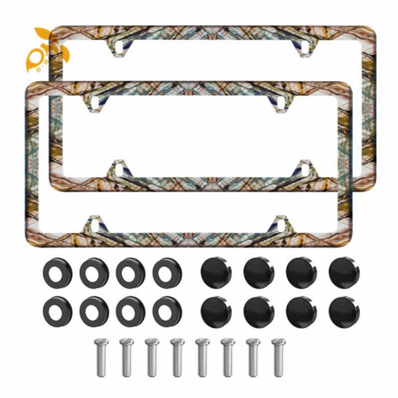 Vertical hole license plate holder (two-piece set) made of stainless steel, easy to install, suitable for holiday gift giving, with a beautiful licens