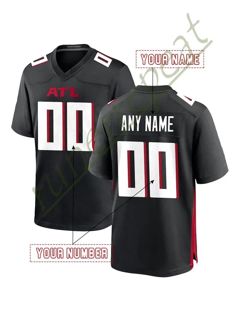 Custom Football Jersey 18 Cousins 7 Vick 21 Sanders Men Women Youth Any Name Number Embroidered Letter Number Design Polyester