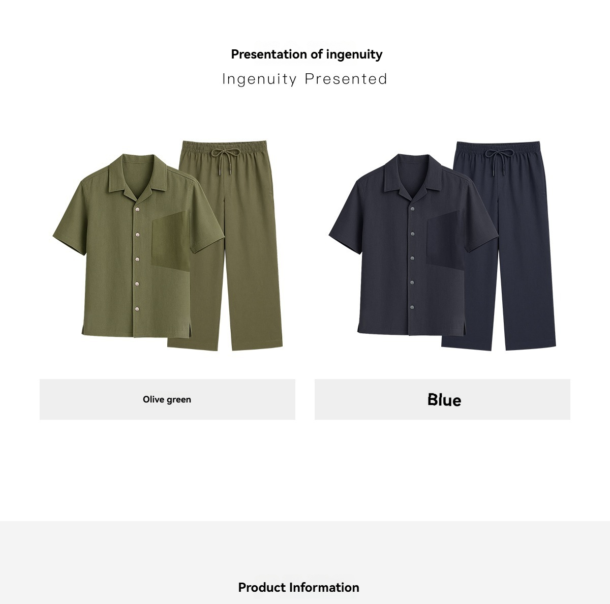 Men's Business Casual Lyocell and Linen Short-Sleeve and Long-Pants Leisure Suit/Smart Short-Sleeve & Long - Pants Set/Business-to-Leisure Lyocel