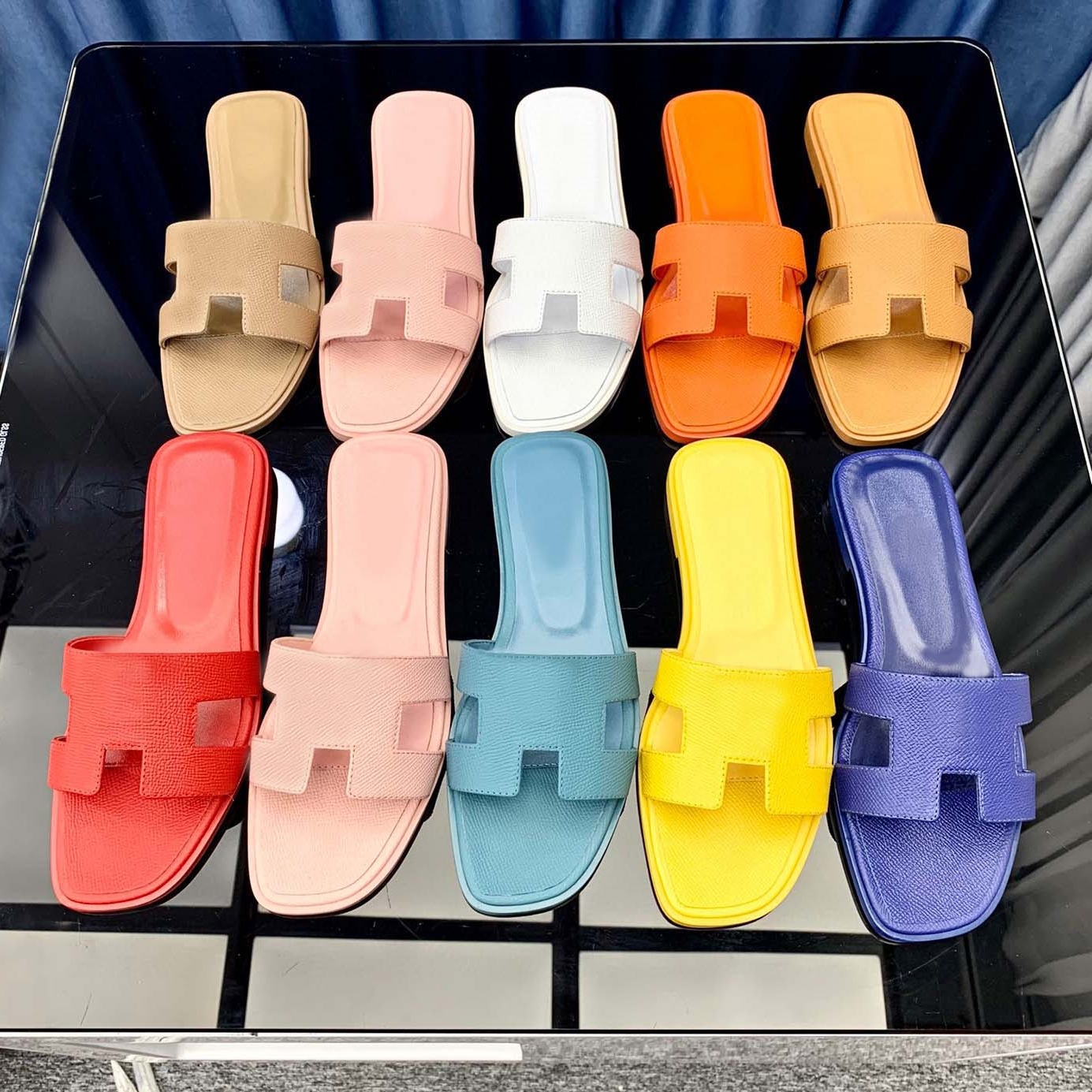 designer sandals for women slippers slides sandale womens flat slide slipper sliders shoes bottom flip flops casual beach sandal leather top quality with box