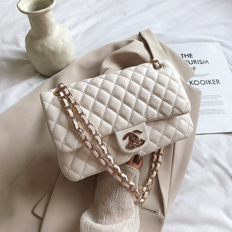 High quality free shipping new small fragrance wind embroidery line rhomb women bag chain shoulder crossbody bag fashion all kinds of soft lambskin sm