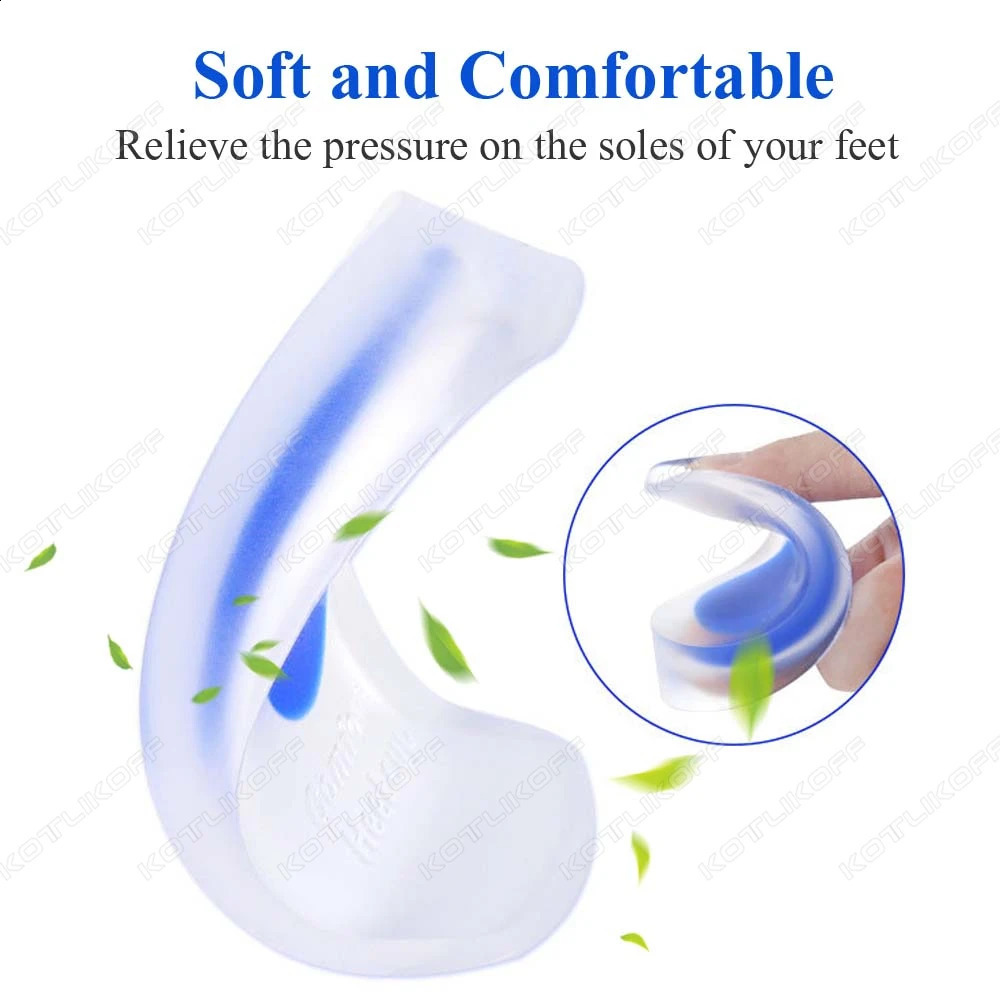 Soft Silicone Gel Insoles for Heel Spurs Pain Relief Foot Cushion Foot Massager Care Heel Cups Shoe Pads Height Increase Insoles 250521