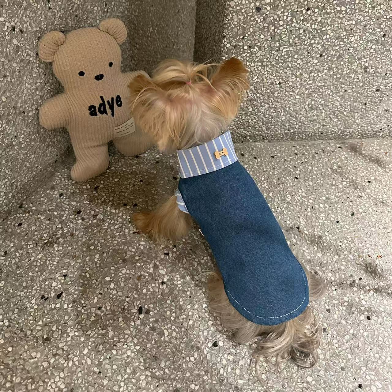 T00265 Yorkshire Terrier Maltese Dog Cat Clothes Elastic Lace Vest