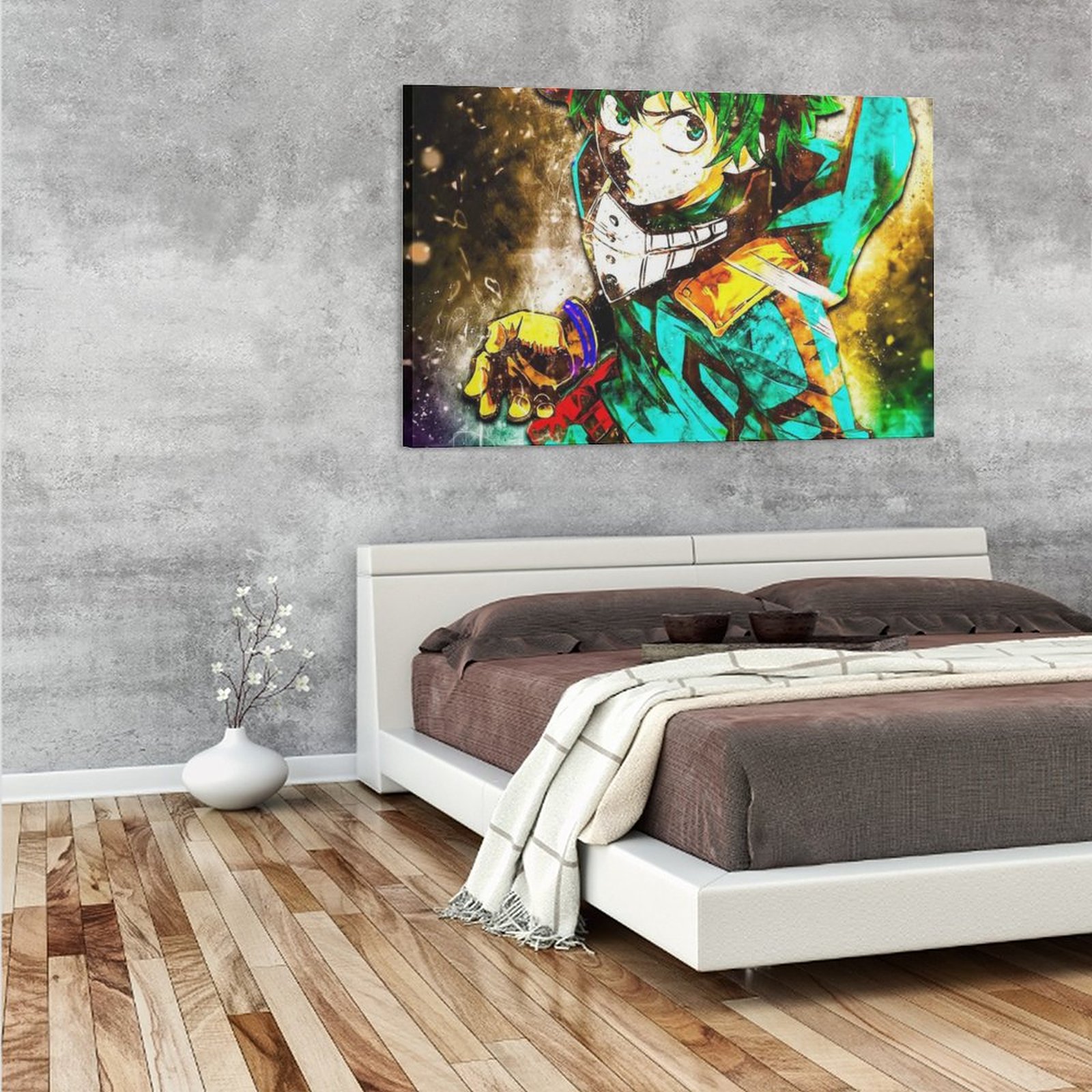 Wall Art Hanging Picture-Rectangle Anime Hero Academia Frame-style Canvas Prints Wall Painting Decor Print Picture Paintings for Living Room Gift ForB