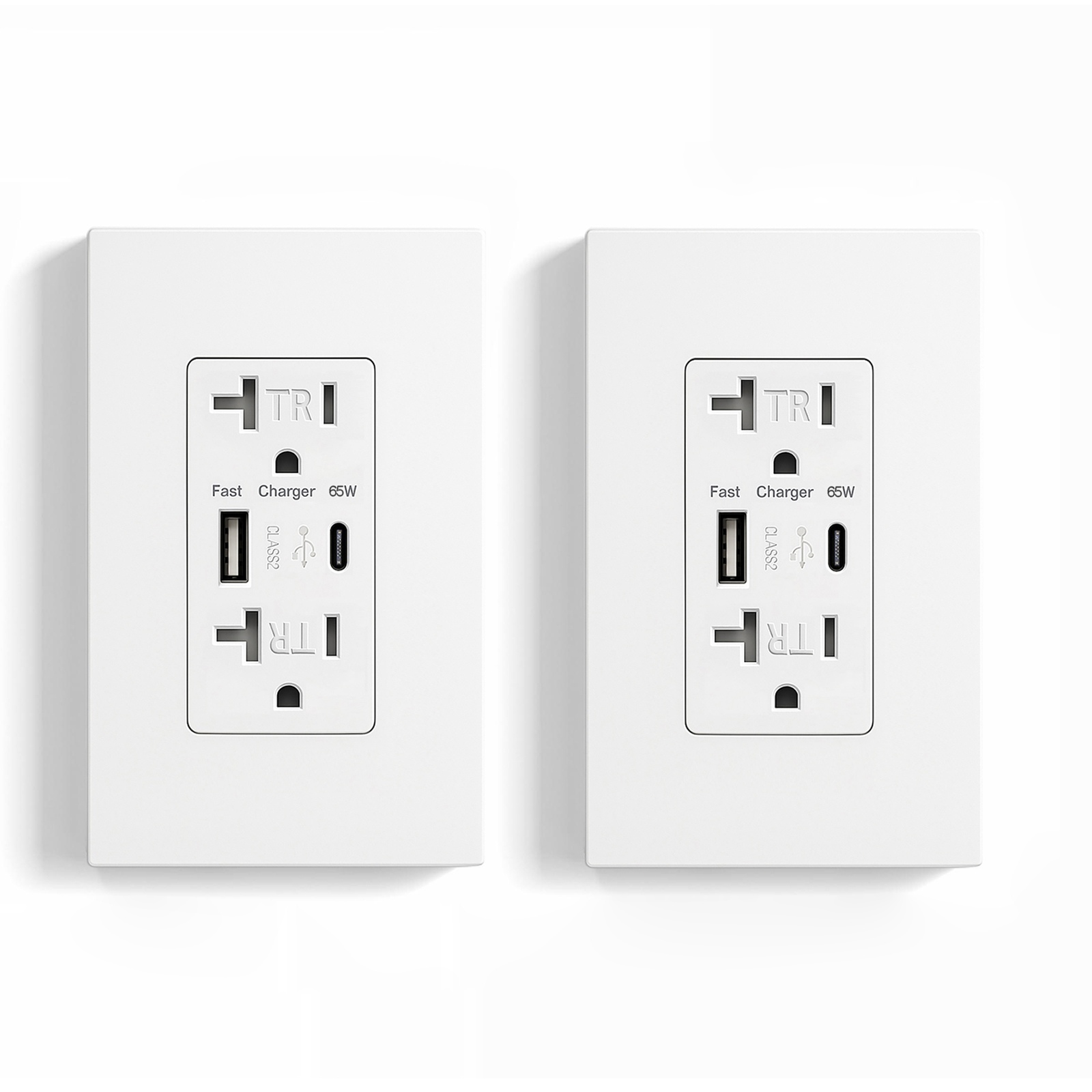 USB Wall Outlet with 65W Fast Charging, Type-C & Type-A Dual Ports USB Outlets, Tamper-Resistant USB Receptacle, 20A ETL Order inquiry back office
