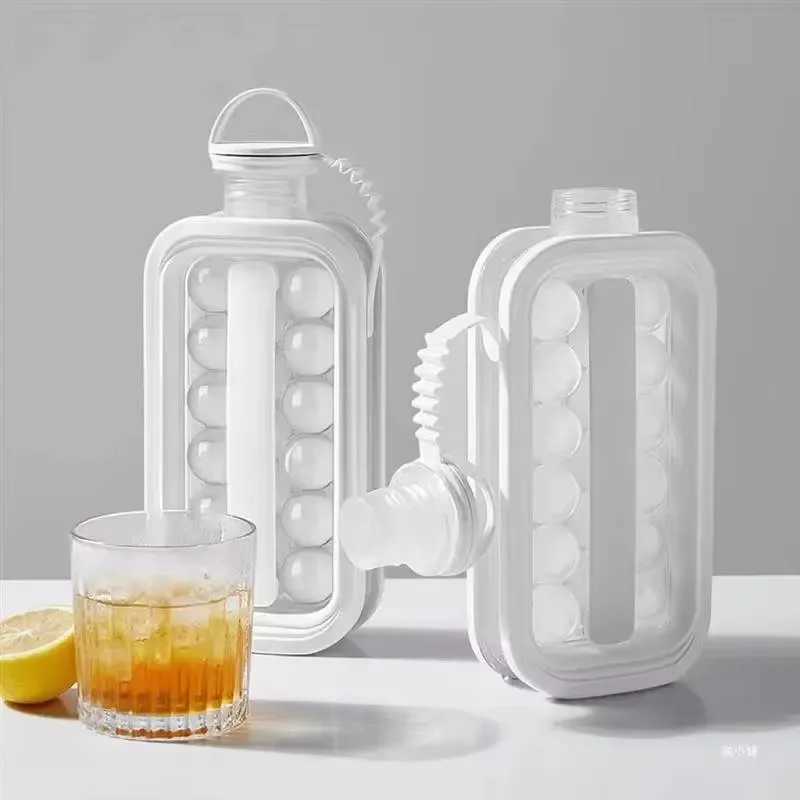 High Quality Two-in-One Folding Ice Cube Maker Molds Bottle Creative Ice Hockey Bubble Iceball Maker Kettle for Bear Whisty T250522