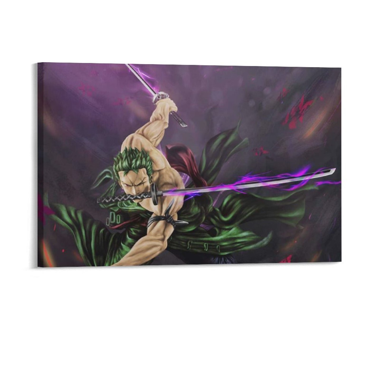 Hanging Picture-Rectangle Zoro Three Swords Anime Frame-style Canvas Prints Wall Painting Wall Art Decor Print Picture Paintings for Living Room Gift 