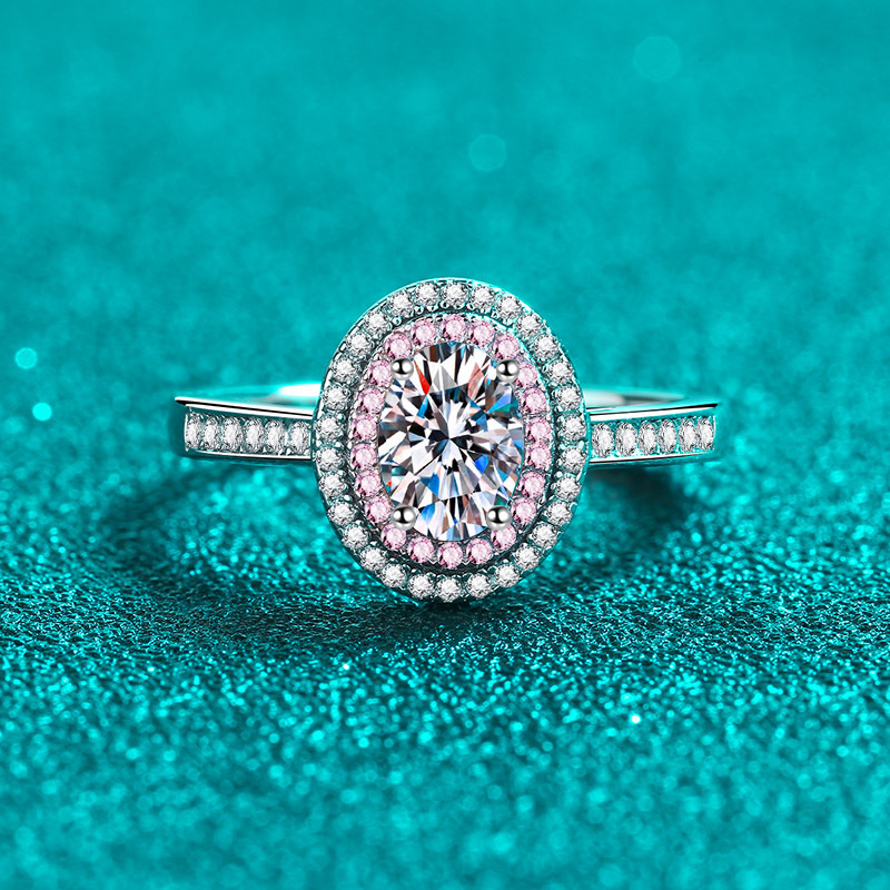 Chic Woman's Wedding Accessory: Sparkling S925 Silver Piece With Stunning Pink Enamel Accent