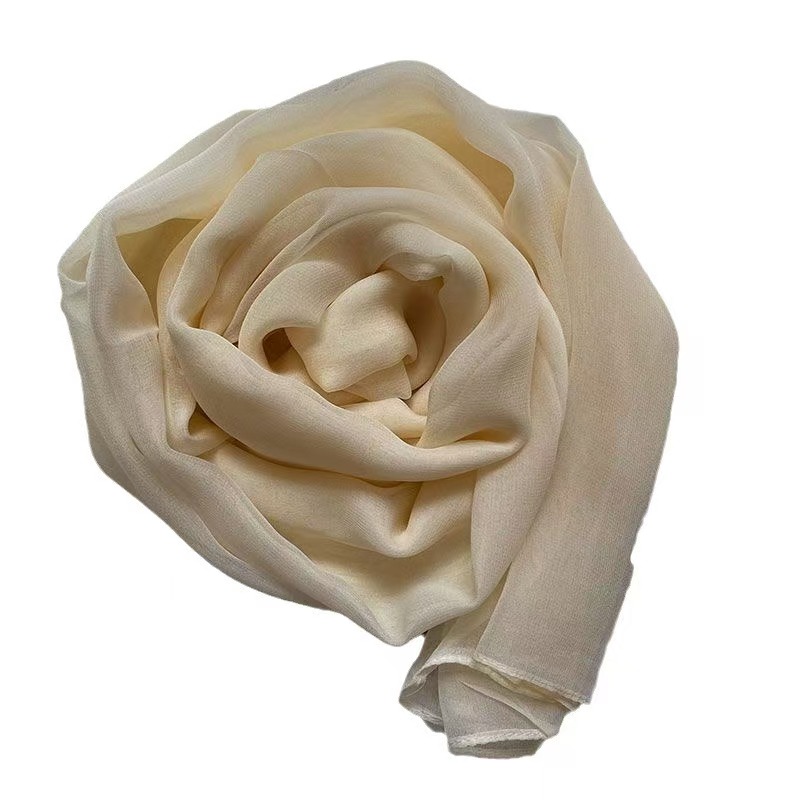 K791Hangzhou silk scarf for women all-match mulberry silk scarf summer sunscreen beach towel solid color mother long shawl