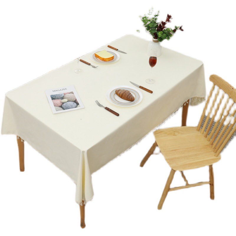 A675 solid color cotton and linen waterproof and oil-proof washable tablecloth fabric solid color household coffee table Ingni wholesale factory direc