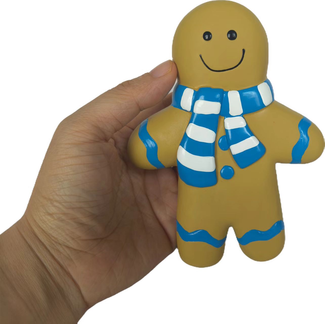 Natural Latex Dog Chew Toys - 15cm Gingerbread Man for Christmas 6pcs in One Pack