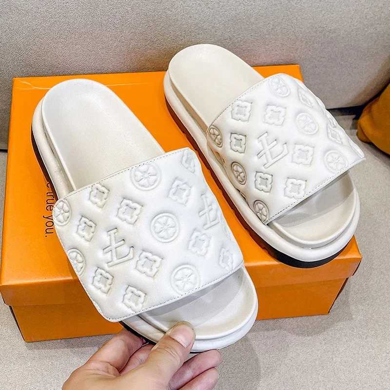 Ladies Magic Sticker Flat Slippers Summer New Designer Luxury Sandals for Women Elegant Home Flat Slippers Zapatos De Mujer M250522