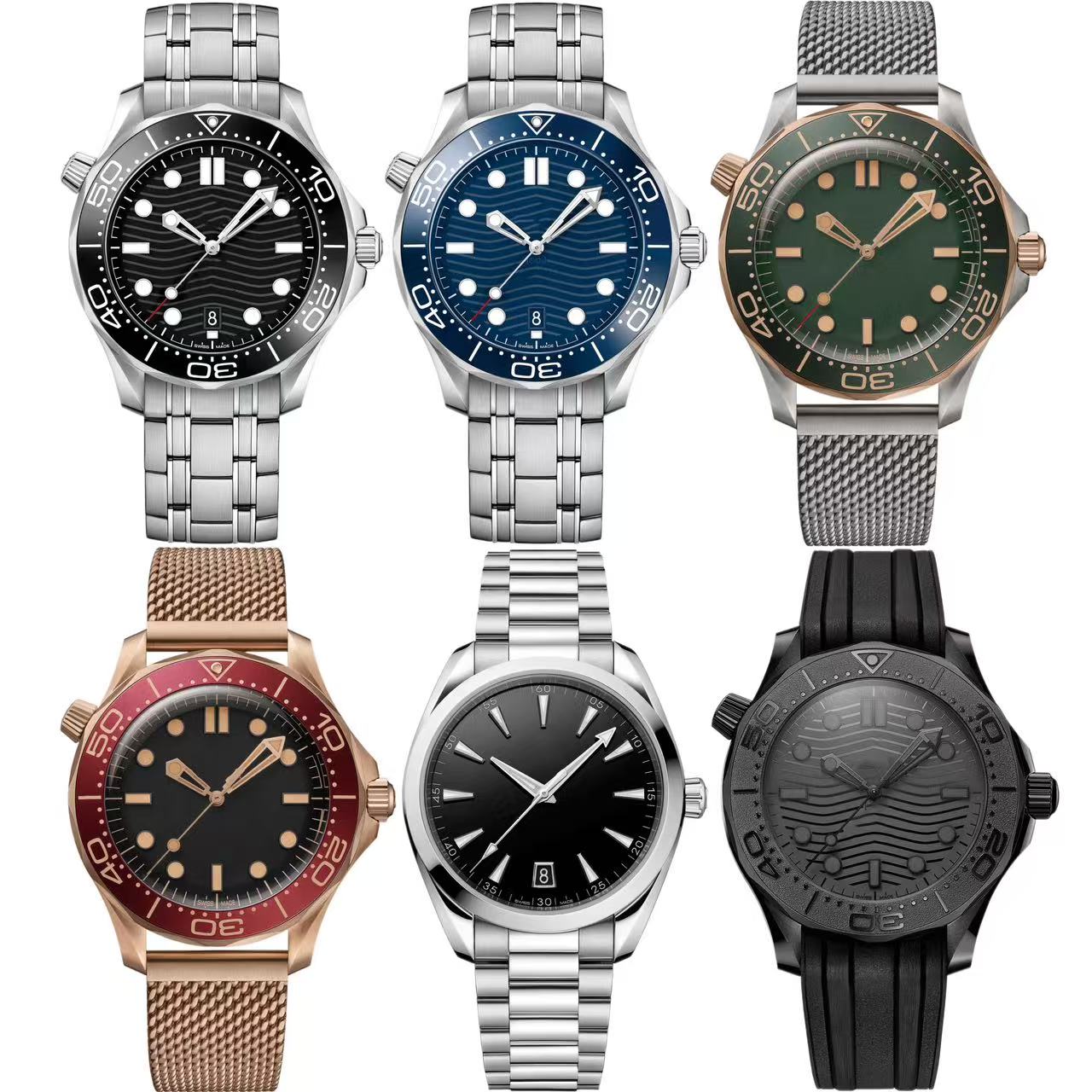 Men Watches 300M automatic luxury watch Stainless steel/Rubber waterproof AAA Wristwatches with box reloj orologio montre