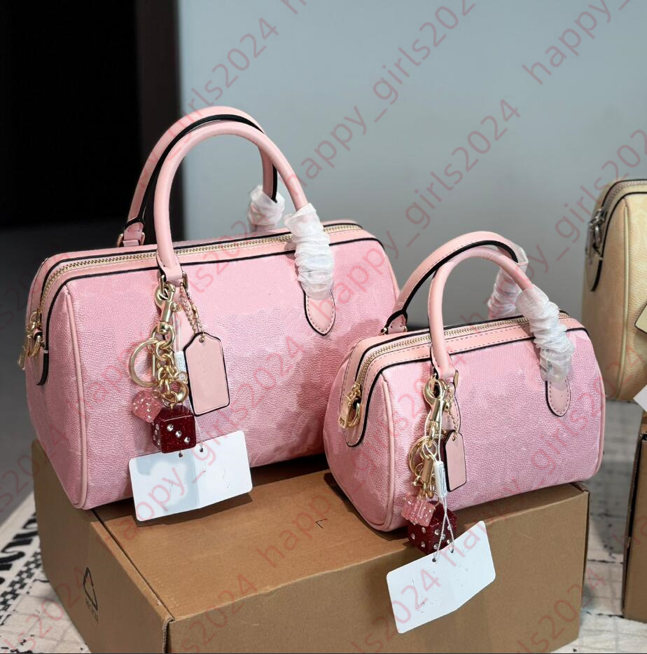 Top Designer bag Rowan Handbags Classic Old Flower Pink Tote Shoulder Bag Mini Women's Bag Leather Crossbody Travel Handbag Lady Luxury Pillow Tote Purse Satchel HOBO