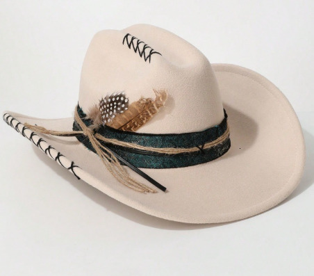 Elegant Cowboy Hat Role Playing Costume Fedoras Hat Stage Performance Magician Hat 241021